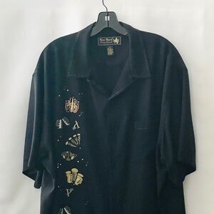 NAT NAST Limited Edition #143 Embroidered “YARDBIRD” Silk Camp Shirt (Size: XL)